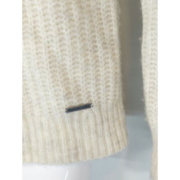 Abercrombie & Fitch Cream Acrylic V-Neck Pullover Sweater Size XS - Picture 4 of 8